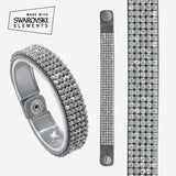 Bracelet cuir femme cuir Swarovski elements-BR series Bracelets Glove Story Gris 17.5 cm 