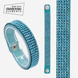 Bracelet cuir femme cuir Swarovski elements-BR series Bracelets Glove Story Turquoise 17.5 cm 