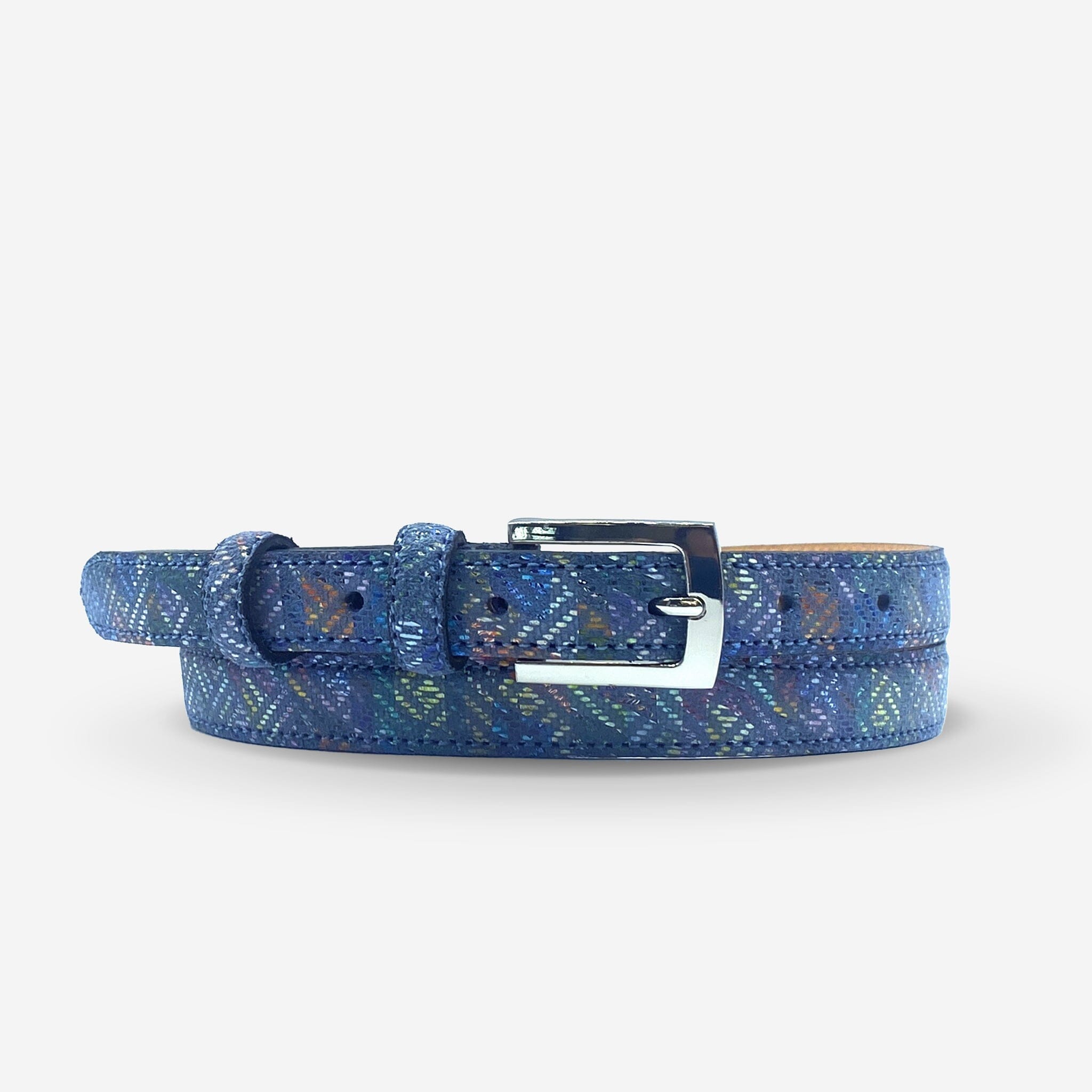 Ceinture cuir de vachette femme-Largeur 20mm-CTF002 Ceintures femme Glove Story BLUE JEAN 90/105 - 20 