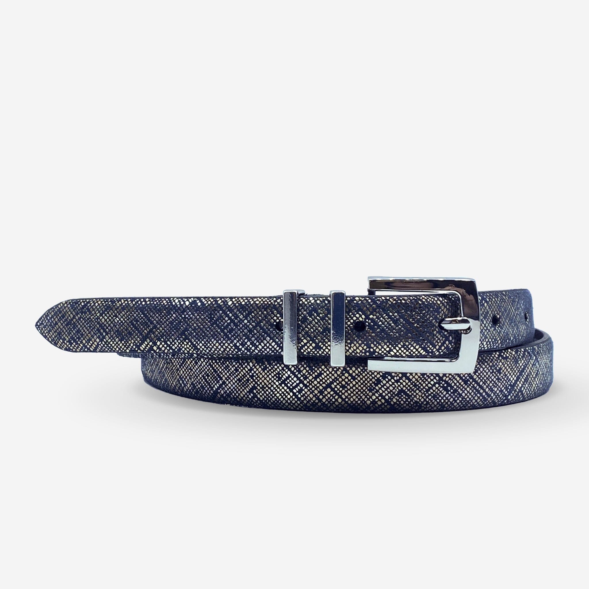 Ceinture cuir de vachette femme-Largeur 20mm-CTF012 Ceintures femme Glove Story BLEU JEANS 85/100 - 20 