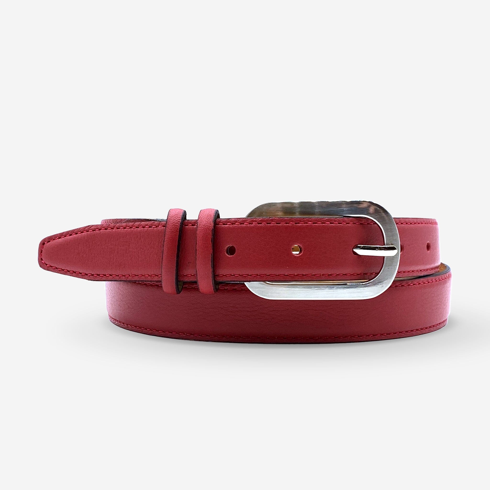 Ceinture cuir de vachette femme-Largeur 25mm-CTF037 Ceinture Glove Story ROUGE 85/100 - 20 