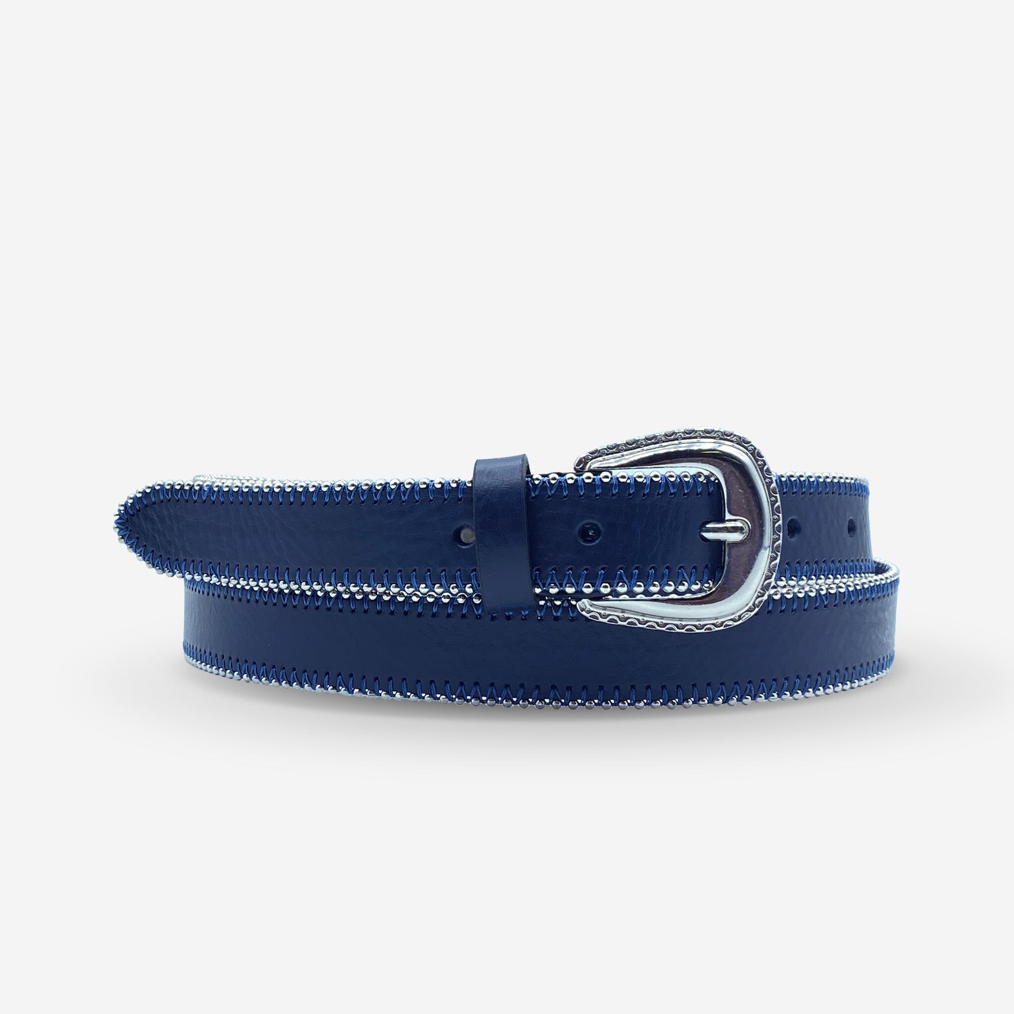 Ceinture cuir de vachette femme-Largeur 25mm-CTF058 Ceinture Glove Story BLEU 85/100 - 20 