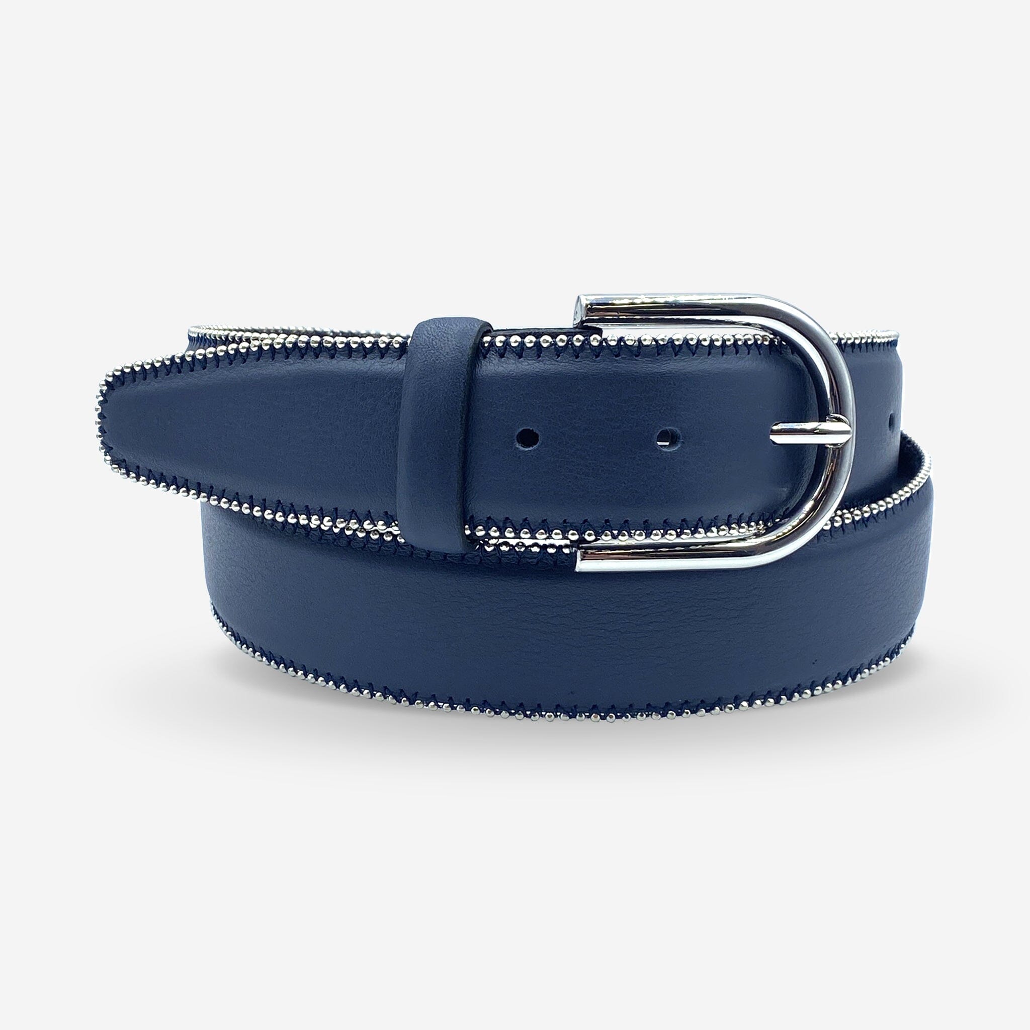 Ceinture cuir de vachette femme-Largeur 35mm-CTF026 Ceinture Glove Story BLEU 85/100 - 20 