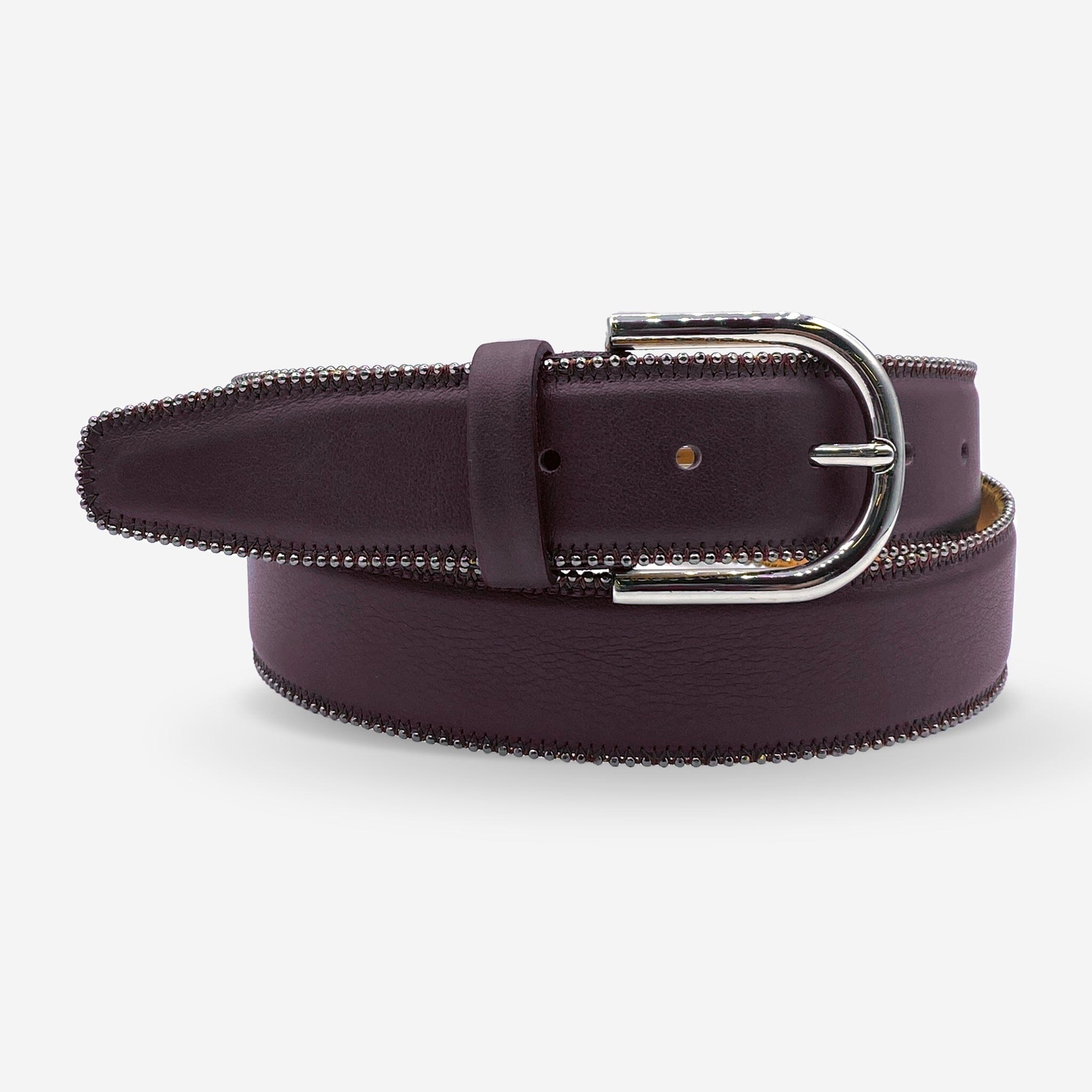 Ceinture cuir de vachette femme-Largeur 35mm-CTF026 Ceinture Glove Story BORDEAUX 85/100 - 20 