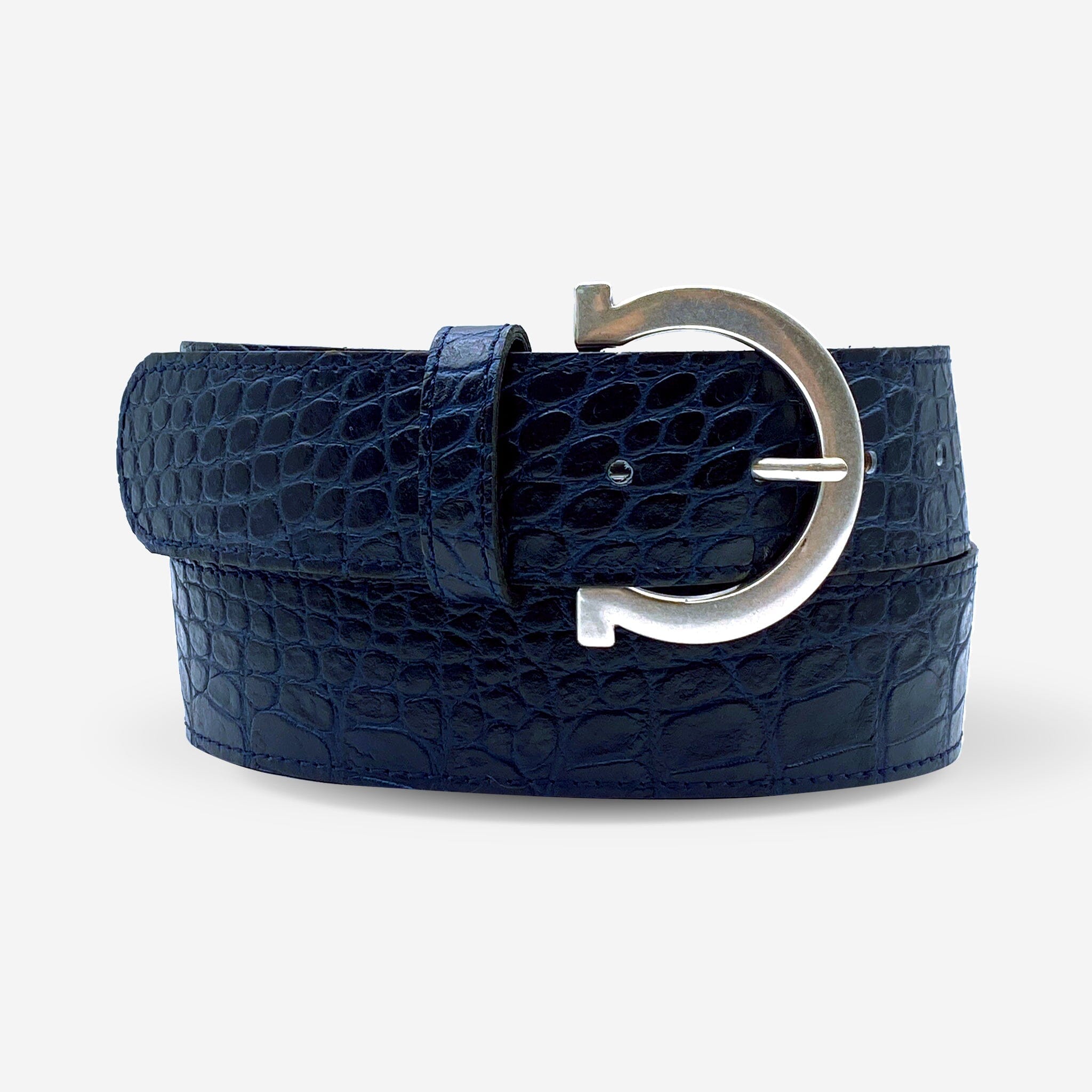 Ceinture cuir de vachette femme-Largeur 40mm-CTF050 Ceinture Glove Story BLEU 85/100 - 40 