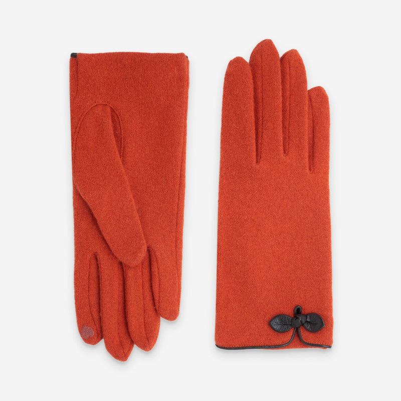 Gants 80% laine 20% nylon-Tactile-31091NF Gants laine femme Glove Story Choco/Orange TU 