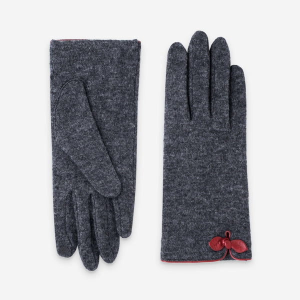 Gants 80% laine 20% nylon-Tactile-31091NF Gants laine femme Glove Story Gris/Rouge TU 