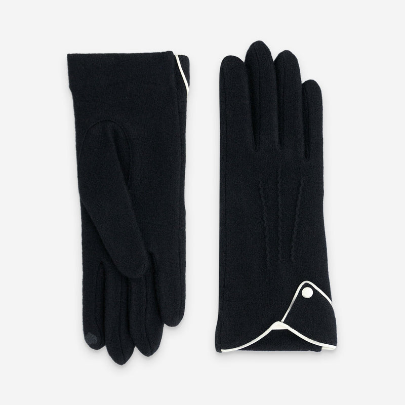 Gants 80% laine 20% nylon-Tactile-31165NF Gants laine femme Glove Story Noir/Blanc TU 