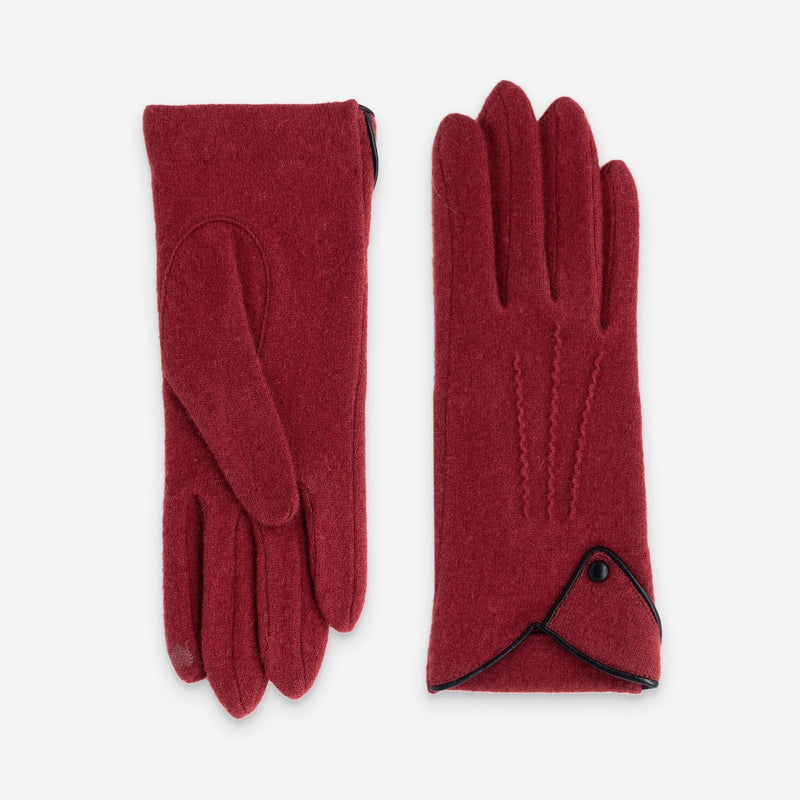 Gants 80% laine 20% nylon-Tactile-31165NF Gants laine femme Glove Story Rouge/Noir TU 