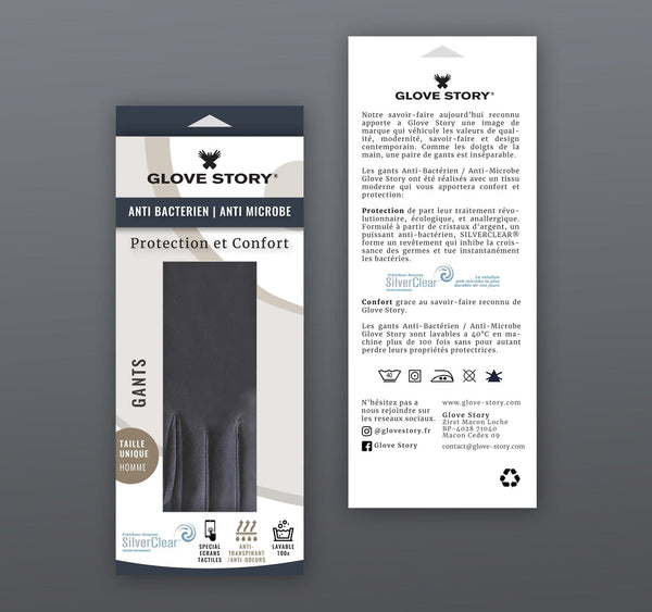 Gants antibactérien femme-87% Polyester-13% Spandex-Tactile-Silver Clear Gant Glove Story 