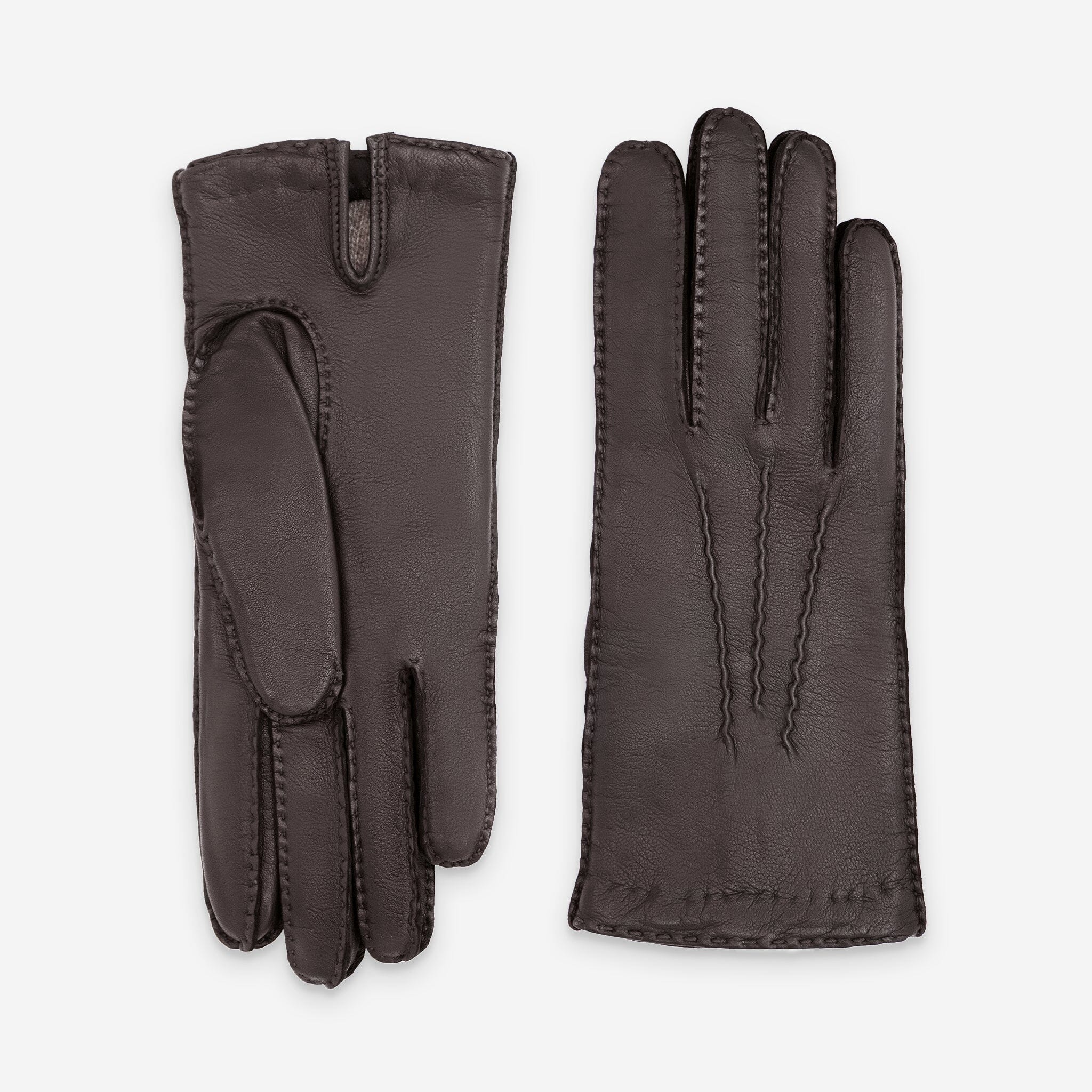 Gants cuir agneau-100% cachemire-21129CA Gants cuir femme prestige Glove Story Choco 6.5 