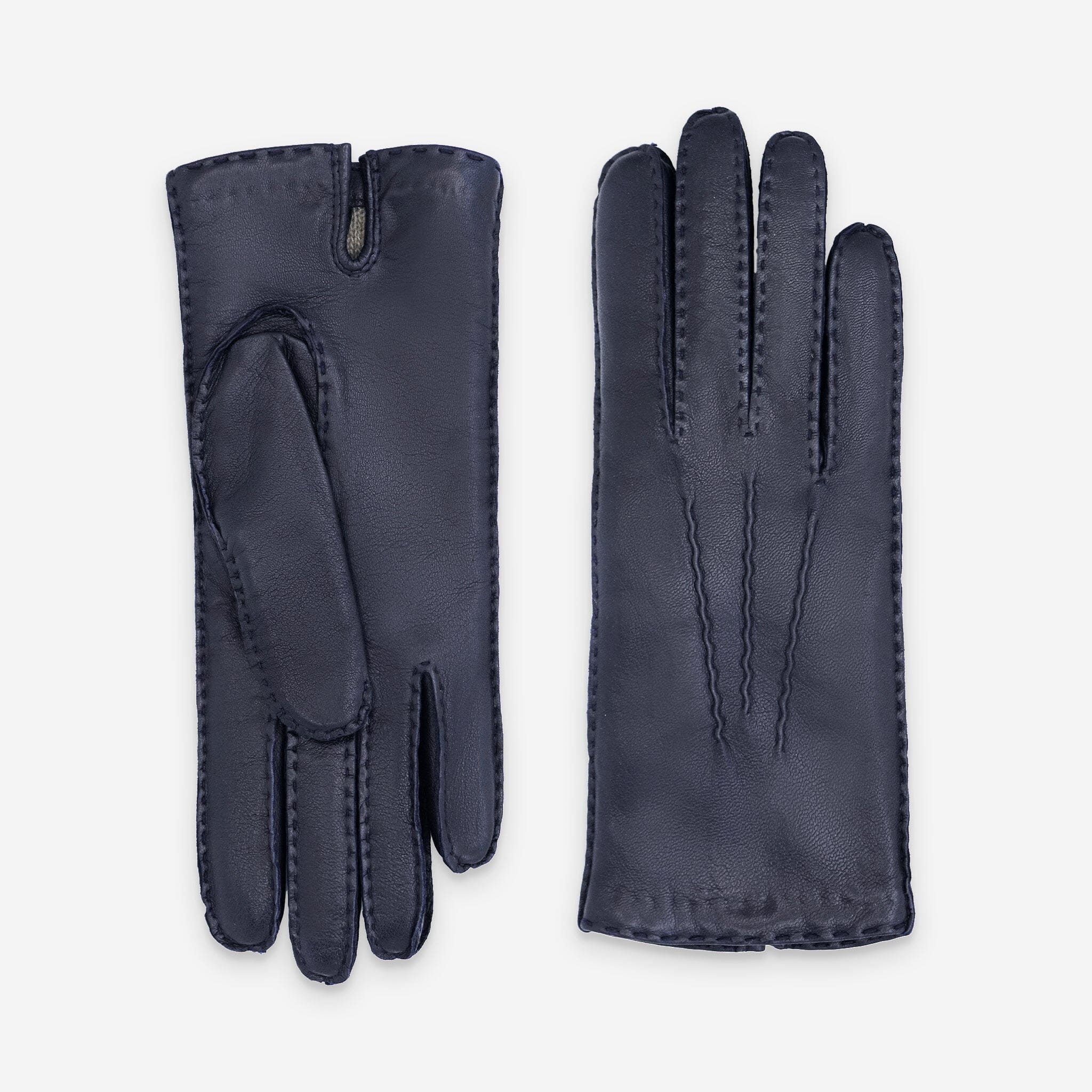 Gants cuir agneau-100% cachemire-21129CA Gants cuir femme prestige Glove Story Deep Blue 6.5 