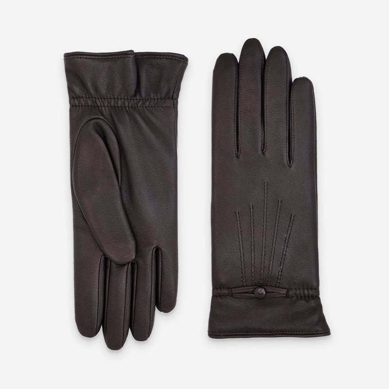 Gants cuir agneau-100% cachemire-21191CA Gants cuir femme prestige Glove Story Choco 6.5 