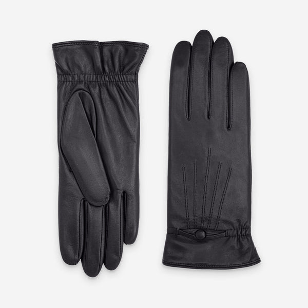 Gants cuir agneau-100% cachemire-21191CA Gants cuir femme prestige Glove Story Noir 6.5 