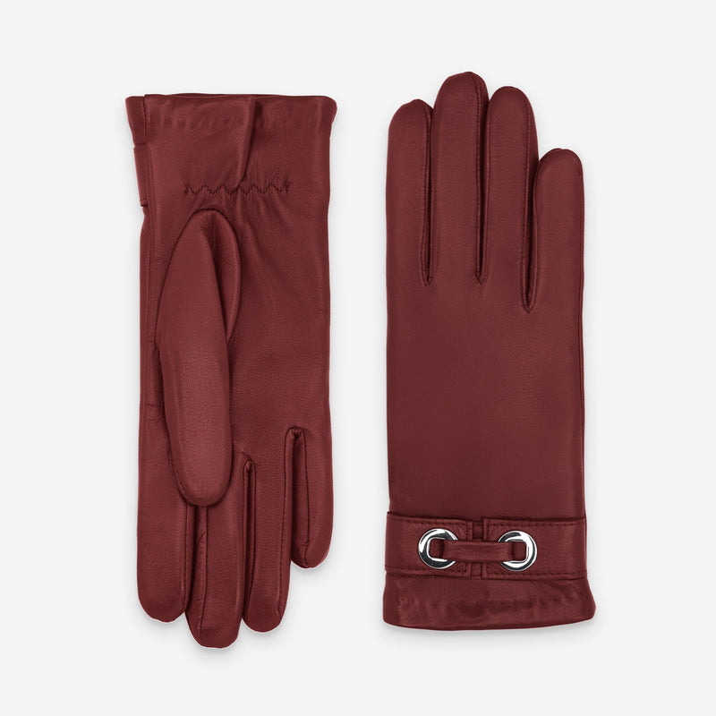 Gants cuir agneau-100% cachemire-21556CA Gants cuir femme prestige Glove Story Lie De Vin 6.5 