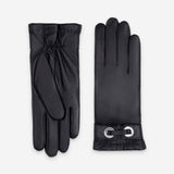 Gants cuir agneau-100% cachemire-21556CA Gants cuir femme prestige Glove Story Noir 6.5 