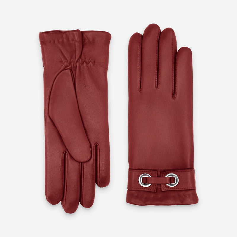 Gants cuir agneau-100% cachemire-21556CA Gants cuir femme prestige Glove Story Rouge 6.5 