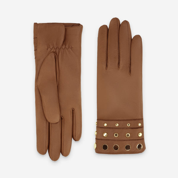 Gants cuir agneau-100% cachemire-21605CA Gants cuir femme prestige Glove Story Cork 6.5 