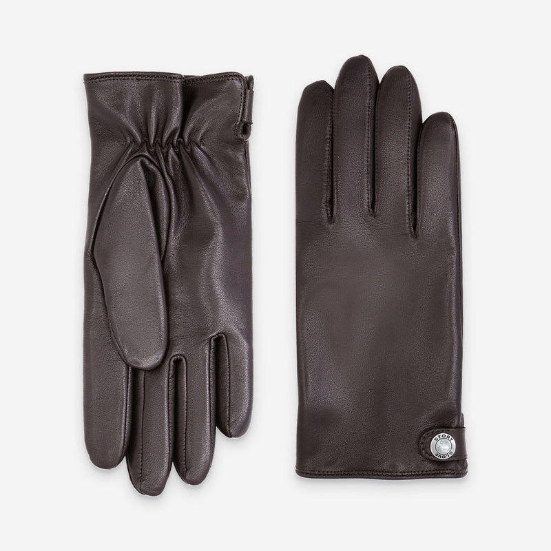 Gants cuir agneau-100% cachemire-22051CA Gant Glove Story Brun 7.5 