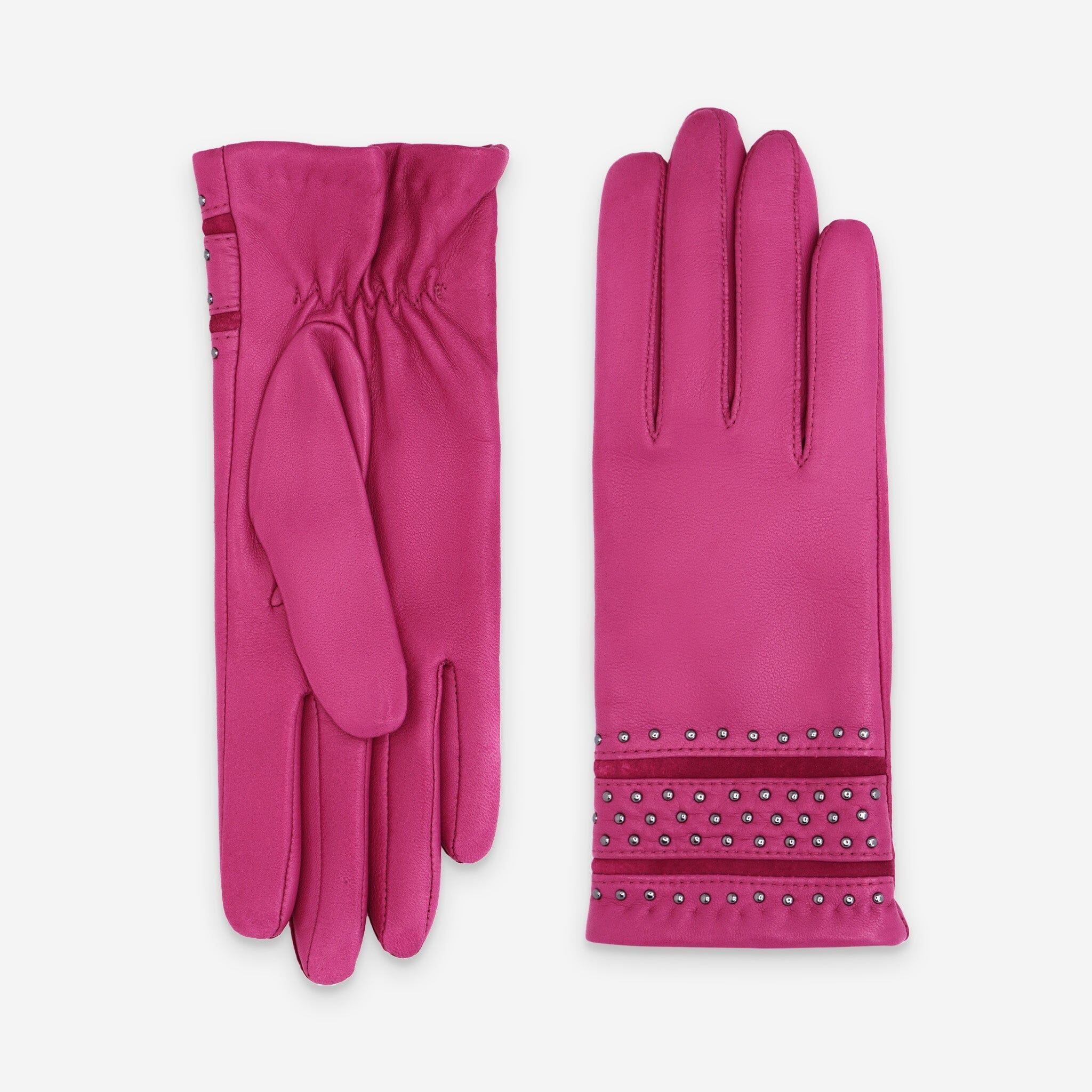 Gants cuir agneau-100% laine-21593TR Gants cuir femme prestige Glove Story Fuchsia 6.5 