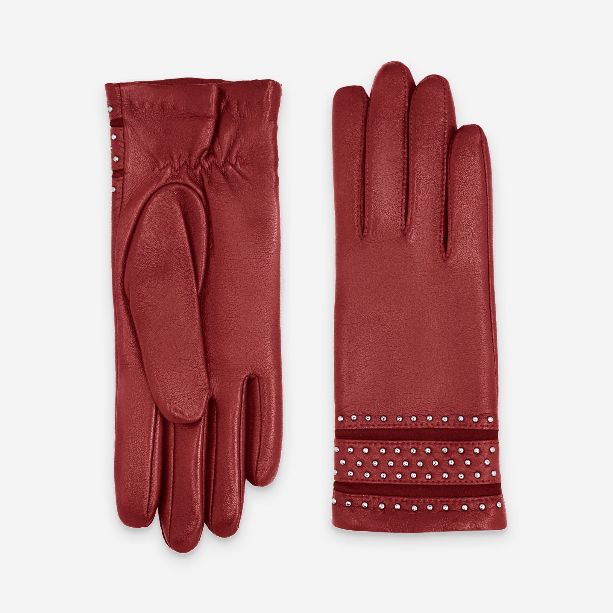 Gants cuir agneau-100% laine-21593TR Gants cuir femme prestige Glove Story Rouge 6.5 