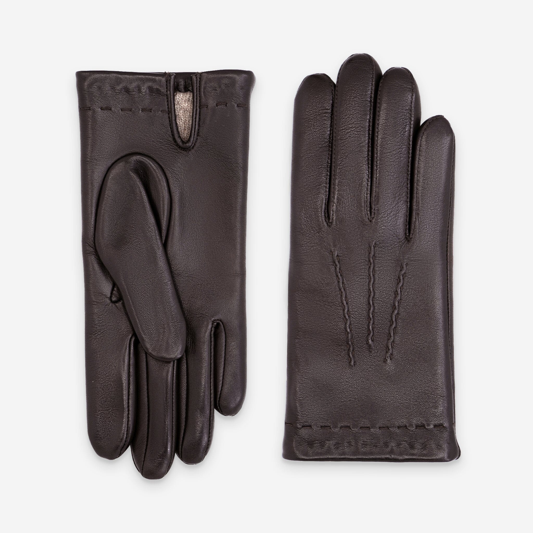 Gants cuir agneau-100% laine -22005TR Gants cuir homme prestige Glove Story Brun 7.5 