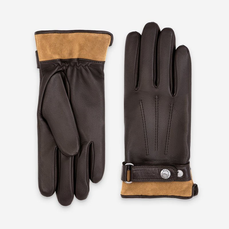 Gants cuir agneau-100% laine- 22090TR Gants Glove Story Choco/Cork 7.5 