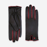 Gants cuir agneau-100% polyester (microfibre)-52594MI Gants cuir standard femme Glove Story Noir/Rouge 6.5 