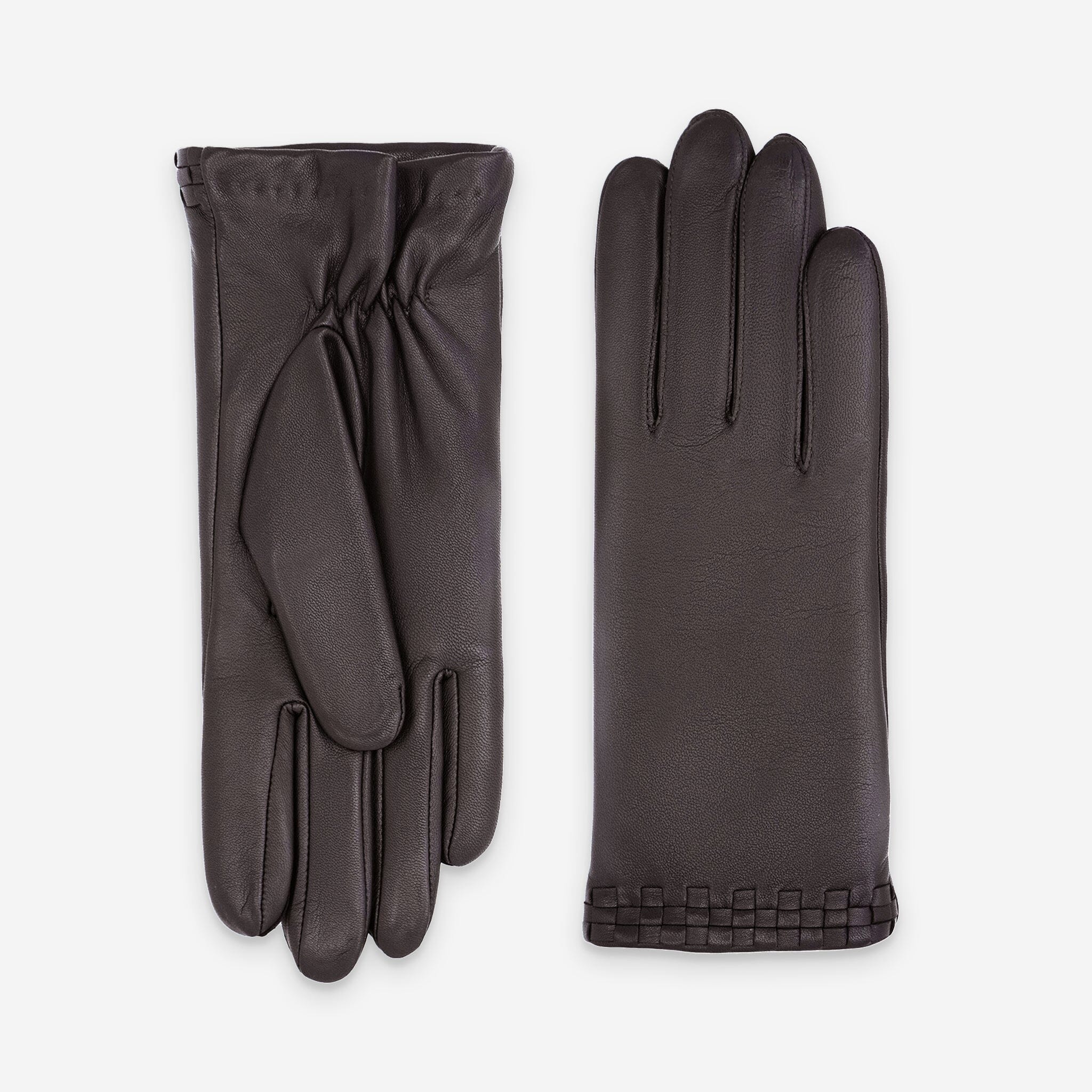 Gants cuir agneau-100% polyester (polaire)-61035PO Gants cuir standard femme Glove Story Choco 6.5 