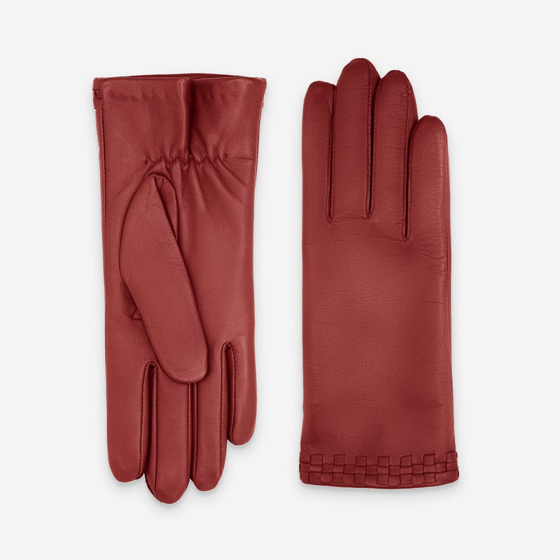 Gants cuir agneau-100% polyester (polaire)-61035PO Gants cuir standard femme Glove Story Rouge 6.5 