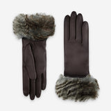 Gants cuir agneau-100% polyester (polaire)-61050PO Gants cuir standard femme Glove Story Choco 6.5 