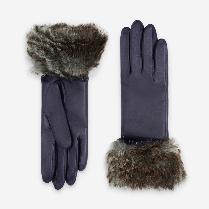 Gants cuir agneau-100% polyester (polaire)-61050PO Gants cuir standard femme Glove Story Deep Blue 6.5 