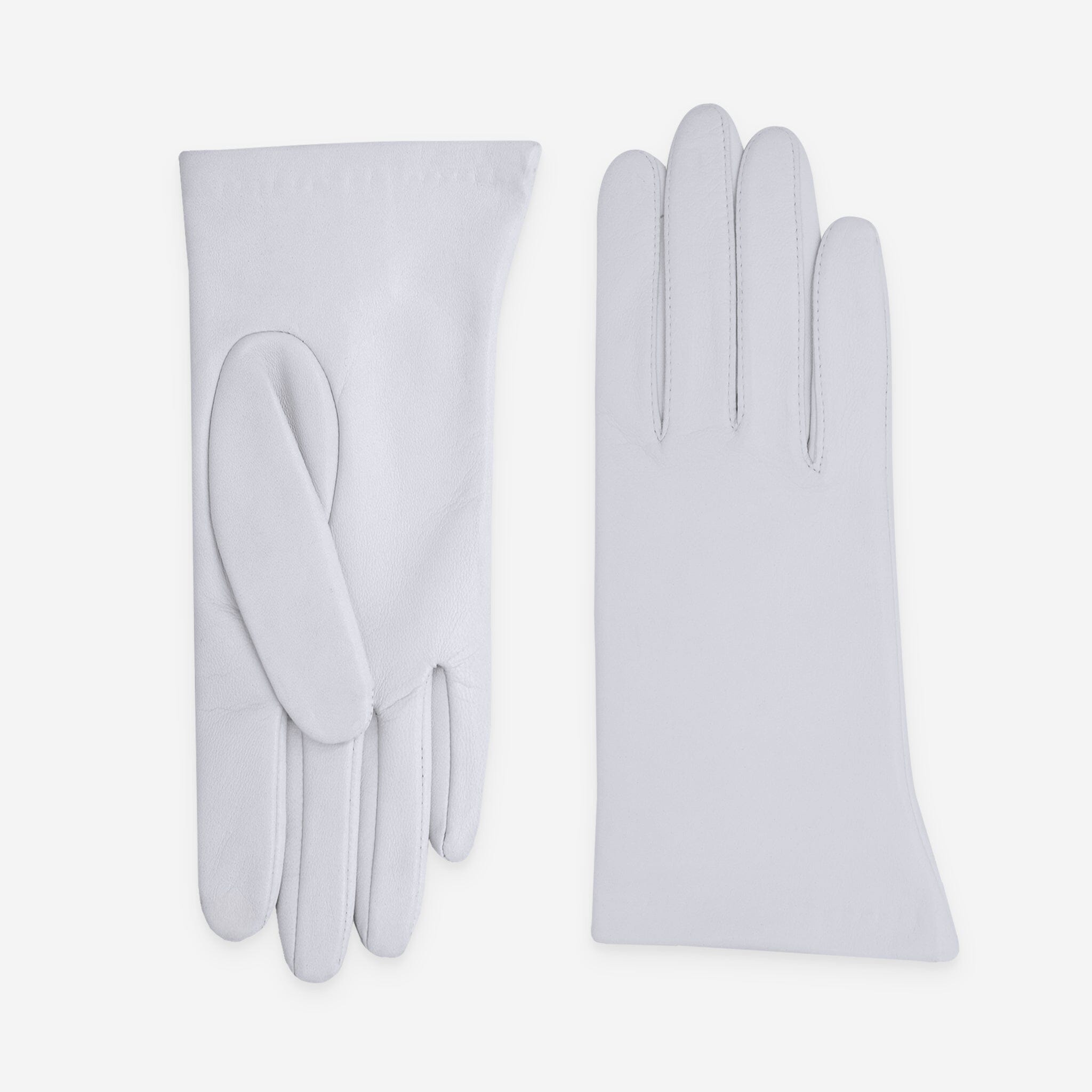 Gants cuir agneau-100% soie-21001SN Gants cuir femme prestige Glove Story Blanc 6.5 