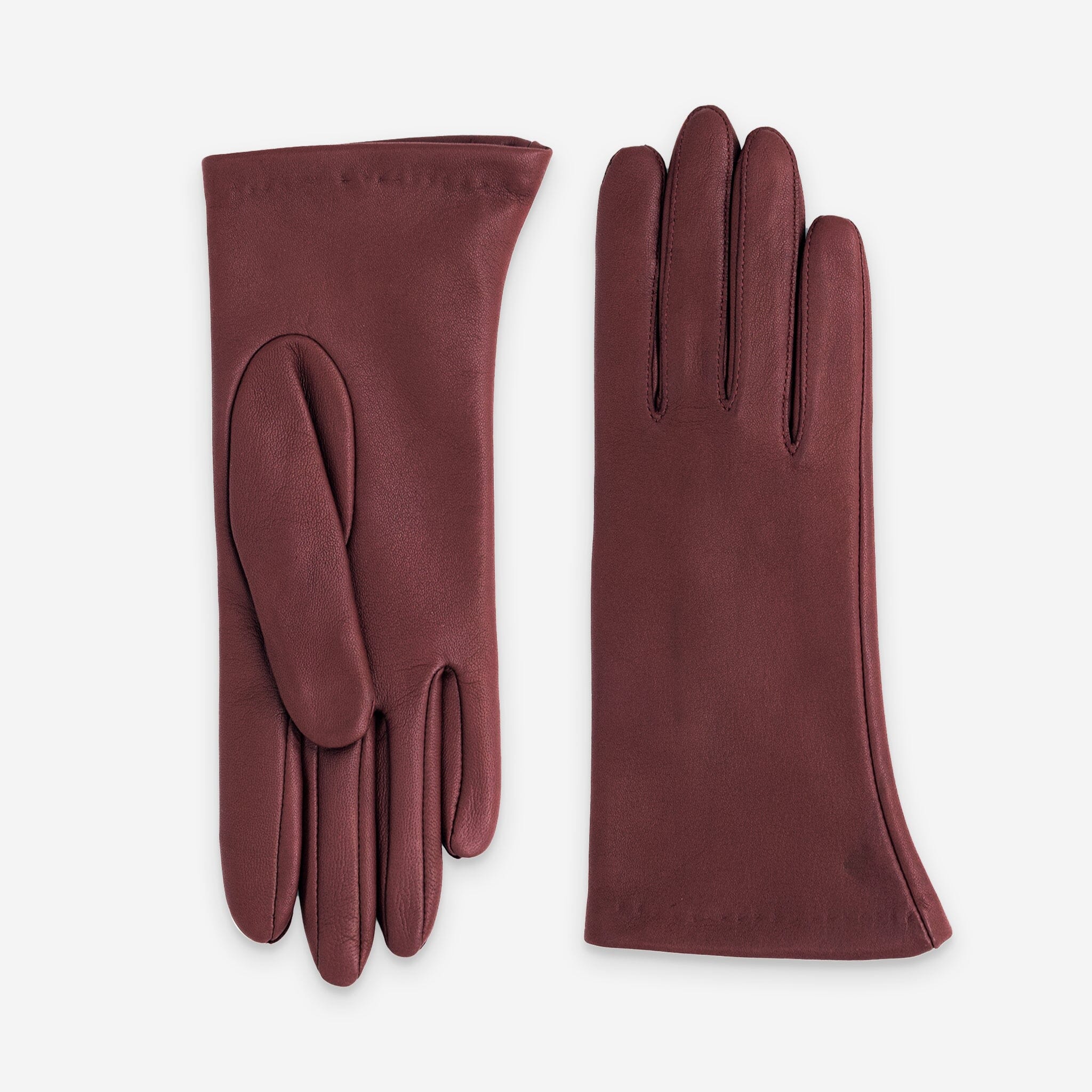 Gants cuir agneau-100% soie-21001SN Gants cuir femme prestige Glove Story Bordeaux 6.5 