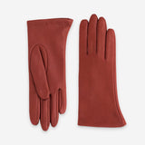 Gants cuir agneau-100% soie-21001SN Gants cuir femme prestige Glove Story Brique 6.5 