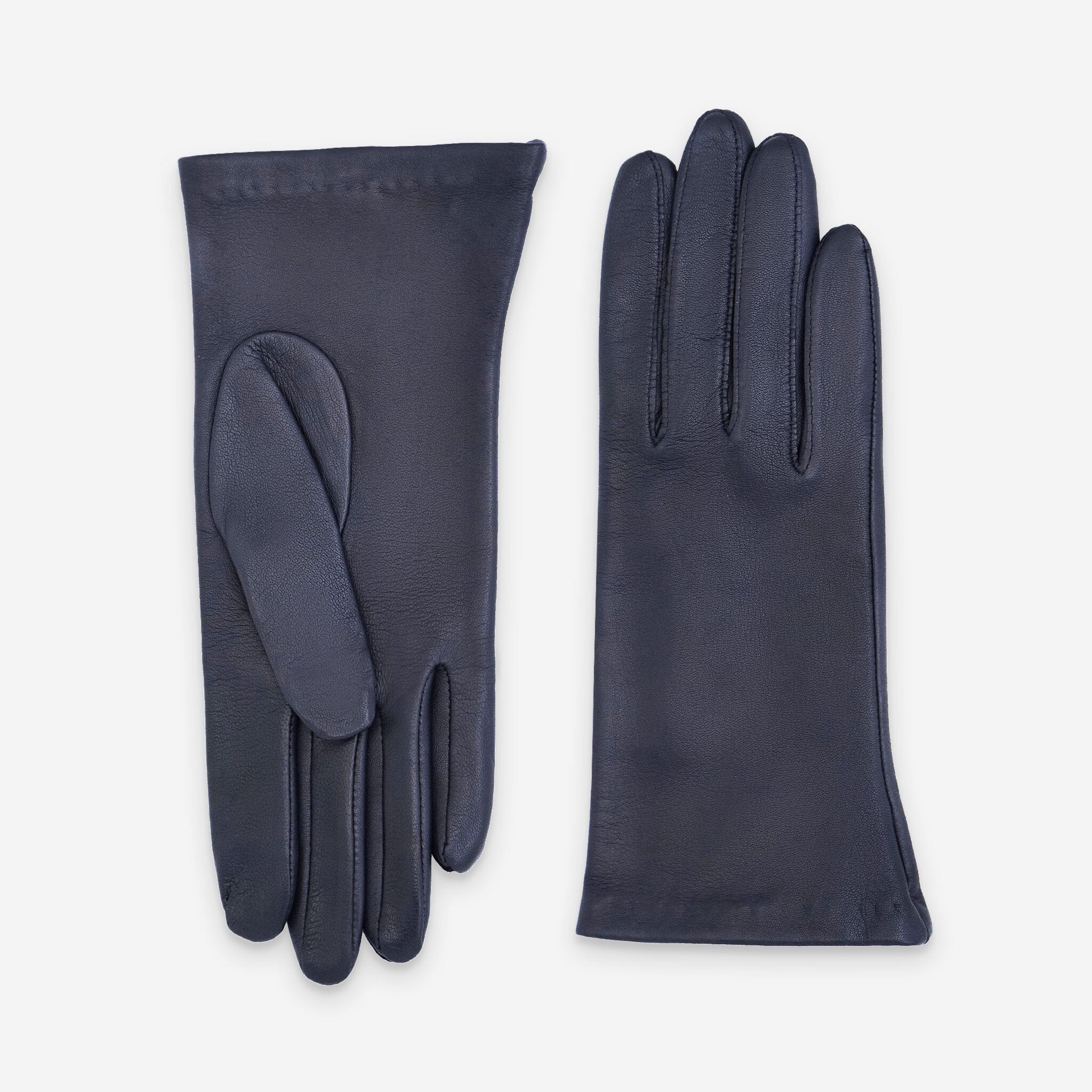 Gants cuir agneau-100% soie-21001SN Gants cuir femme prestige Glove Story Deep Blue 6.5 