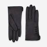 Gants cuir agneau-100% soie-21153SN Gants cuir femme prestige Glove Story Noir 6.5 