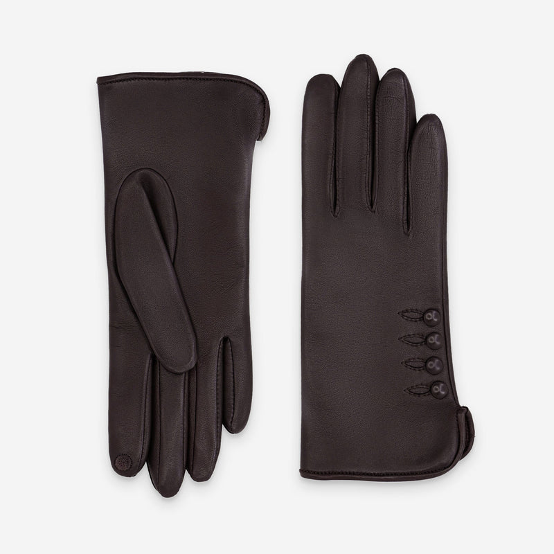 Gants cuir agneau-100% soie-21153ST Gants cuir femme prestige Glove Story Choco 6.5 