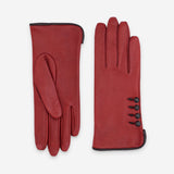 Gants cuir agneau-100% soie-21153ST Gants cuir femme prestige Glove Story Rouge/Noir 6.5 