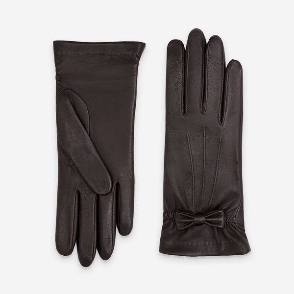 Gants cuir agneau-100% soie-21349SN Gant Glove Story Choco 6.5 