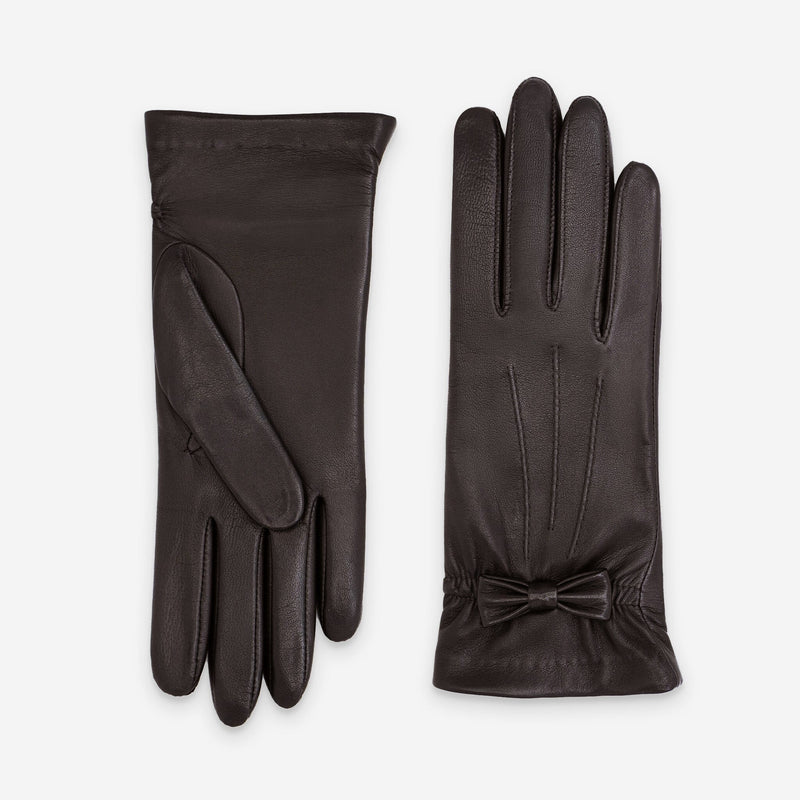 Gants cuir agneau-100% soie-21349SN Gant Glove Story Choco 6.5 