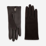 Gants cuir agneau-100% soie-21464SN Gants cuir femme prestige Glove Story Choco 6.5 