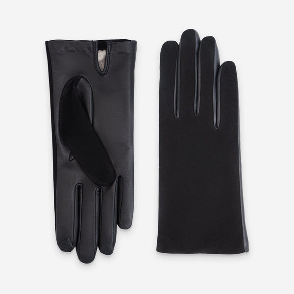 Gants cuir agneau-100% soie-21464SN Gants cuir femme prestige Glove Story Noir 6.5 