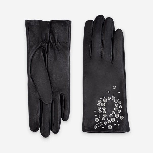 Gants cuir agneau-100% soie-21543SN Gants cuir femme prestige Glove Story Noir 6.5 