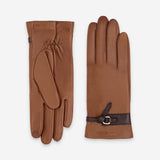 Gants cuir agneau-100% soie-21569SN Gant cuir femme prestige Glove Story Cork/Choco 6.5 