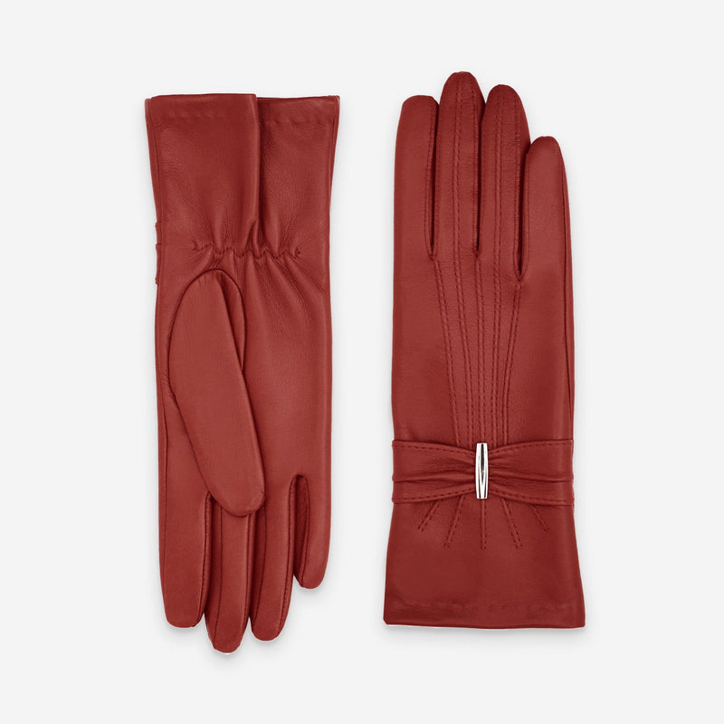 Gants cuir agneau-100% soie-21589SN Gants cuir femme prestige Glove Story Brique 6.5 