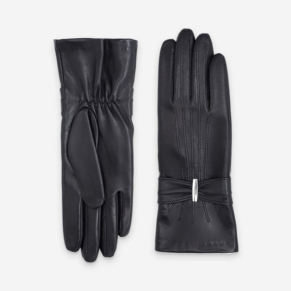Gants cuir agneau-100% soie-21589SN Gants cuir femme prestige Glove Story Noir 6.5 