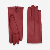 Gants cuir agneau-100% soie-21590SN Gant cuir femme prestige Glove Story Rouge 6.5 