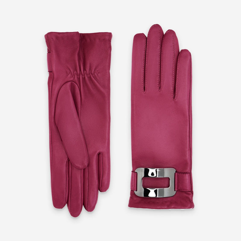 Gants cuir agneau-100% soie-21591SN Gants cuir femme prestige Glove Story Framboise 6.5 