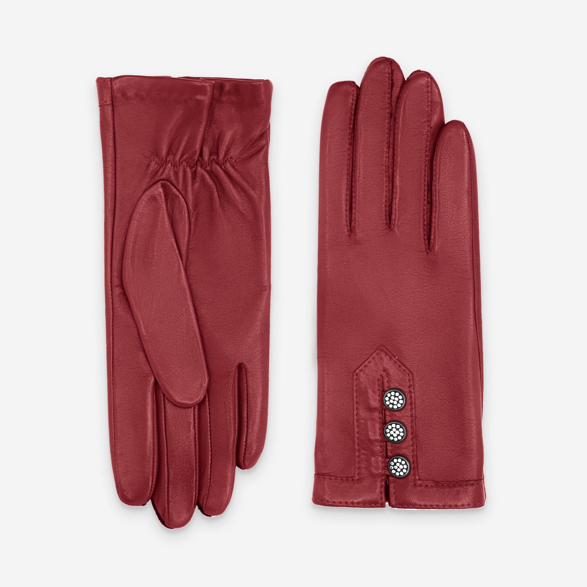 Gants cuir agneau-100% soie-21611SN Gants cuir femme prestige Glove Story Rouge 6.5 